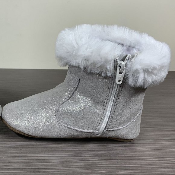 Robeez 'Thea Twinkle' Bootie, Grey Leather, Walker Size 24 months - Picture 8 of 11